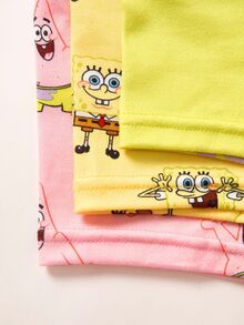 SpongeBob SquarePants | SHEIN 3pcs Young Boy Comfortable Soft Cute Cartoon Print Underwear,Boxer Briefs Fall Winter Cartoon Boxers Boy Boxers - Multicolor - View 4