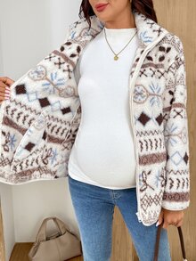 SHEIN 孕婦全印花休閒日常三合一外套 - 彩色 - 查看 10
