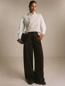 Poéselle 新款女款圓領無袖針織背心，灰色百搭層次穿搭馬甲，適合搭配長袖上衣 - 淺灰色 - 查看 2