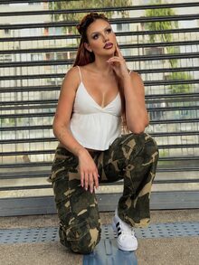Vivi Wanderley Yellow Casual Lace Camisole For Women - White - View 4