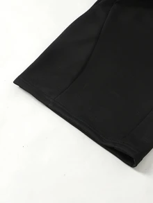 SHEIN Sparklyn 青少年/女士宽松修身弧形裤腿运动裤，休闲时尚百搭慢跑裤，适合跳舞、上学、运动等场合。 - 黑色 - 查看 7