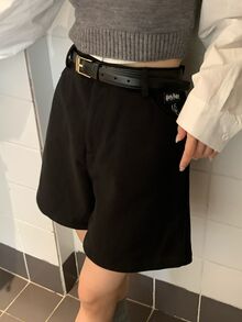 DAZY Women's Casual Versatile Commute Solid Color Shorts Fall - Black - View 4