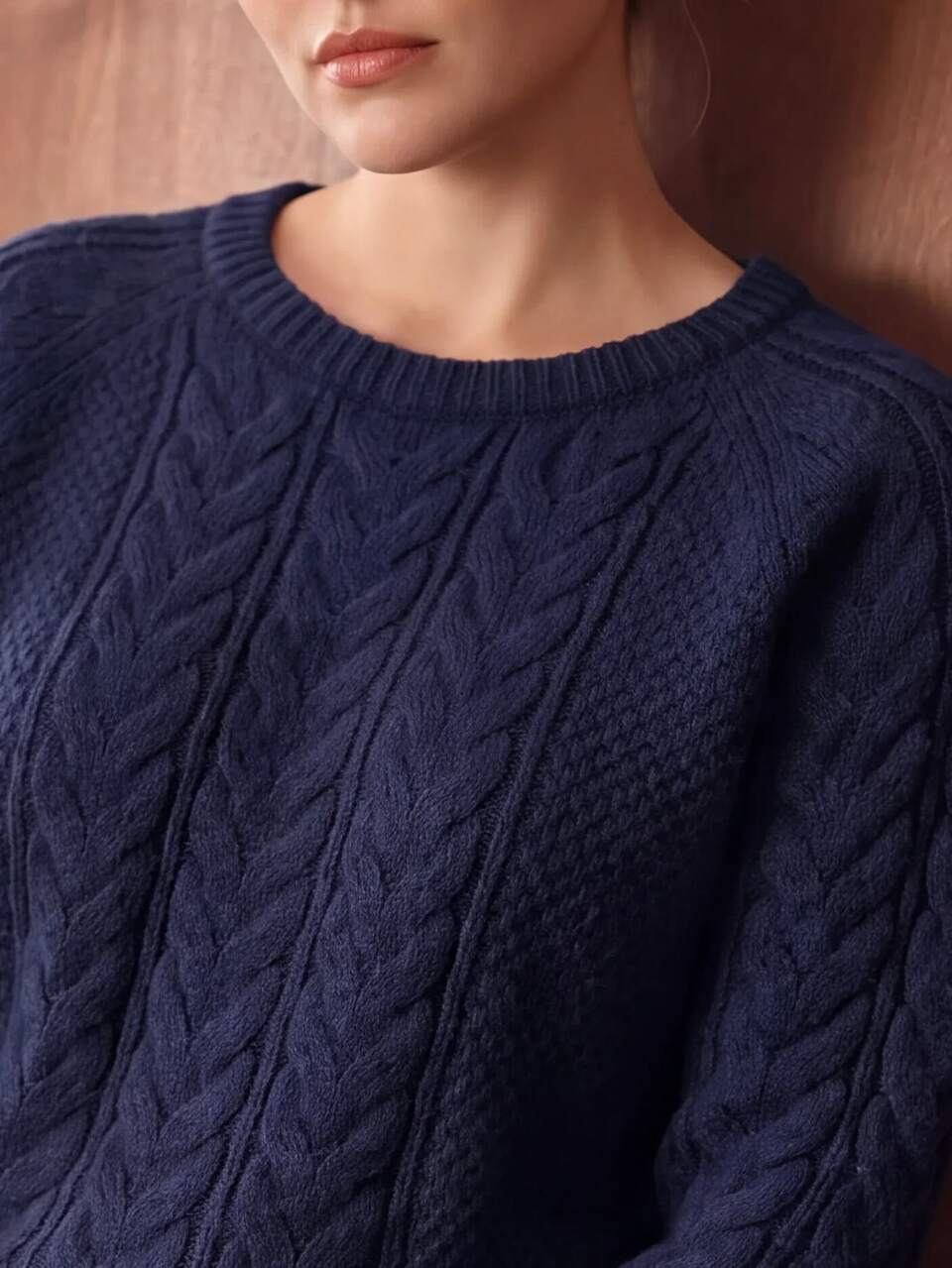 MOTF PLUS SIZE WOMEN'S HEAVYWEIGHT VINTAGE CABLE KNIT PULLOVER SWEATER WITH EXQUISITE METAL BUTTONS