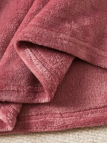 SHEIN 女童 1件裝 卡通刺繡連帽毛絨睡裙 - 淺粉色 - 查看 4