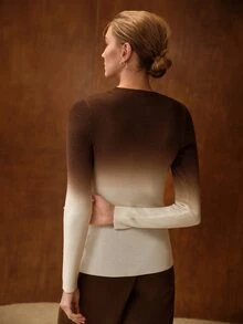 MOTF PREMIUM SWEATER LAPISAN DASAR RAJUT GRADIENT SERBAGUNA ELEGAN SLIM FIT - Coffee Brown - View 3