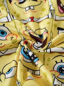 SpongeBob SquarePants | SHEIN Plus Size Women Letter Waistband Casual Panties - Yellow - View 8