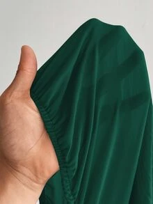 Viva Relle Plus Size Women's Elegant Romantic Pleated Chiffon Long Sleeve Dress Fall Cloth For Women - Dark Green - View 7