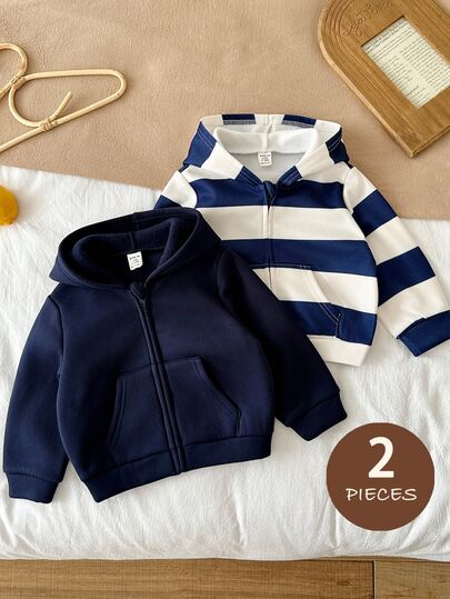 LMoss Kids ชุดเสื้อแจ็คเก็ตคาวบอยลำลองมีฮู้ดสีน้ำเงินเข้มถักสีพื้นสำหรับเด็กผู้หญิง 2 ชิ้น สำหรับกลับโรงเรียนฤดูใบไม้ร่วง