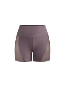 SHEIN Cheerettes Women's Mesh Patchwork High Waist Athletic Shorts Black Purple Sports Shorts 2 Pack High Waist Mesh Panel Tummy Control Butt Lift Breathable For Gym - Multicolor - View 11