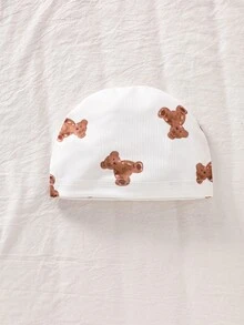 SHEIN 4pcs/Set Brown And White Polka Dot Heart Bear Romper Newborn Baby Boy Girl Layette Set Autumn - Brown - View 4