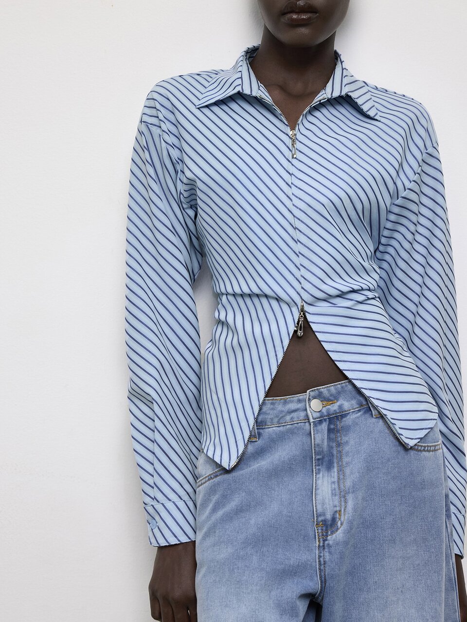 SHEIN Maija Women's Striped Casual Versatile Daily Long Sleeve Shirt,Going Out Outfits, Work Outfits For Women,Fall Clothes