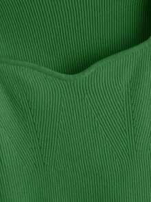 SHEIN Cottnline Slit Hem Ribbed Knit Jumper - Green - View 4