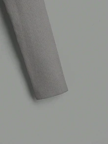 EURMUSE Sweetheart Neck Split Hem Ribbed Knit Sweater - Grey - View 3