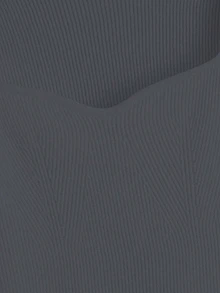 EURMUSE Sweetheart Neck Split Hem Ribbed Knit Sweater - Dark Grey - View 3