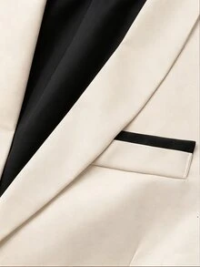Manfinity Mode Men's Long Sleeve Business Travel Notch Lapel Blazer, Formal - Beige - View 4