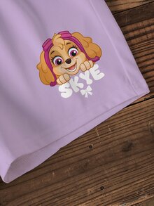 SHEIN | PAW Patrol 女童條紋圓領短袖T恤與短褲休閒套裝 - 白色 - 查看 6