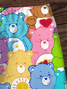SHEIN X Care Bears 青少年女孩夏季休閒可愛熊圖案圓領短袖T恤與短褲套裝 - 白色 - 查看 5