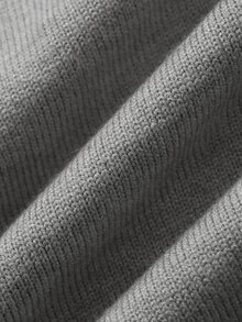 DAZY 灰色對比領 Polo 領提花下擺羅紋微鬆版型男士毛衣 - 灰色 - 查看 8