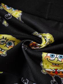 SpongeBob SquarePants | SHEIN Young Boy Cartoon Pattern Colorblock Trunk For Daily Wear - Black - View 8