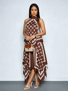 SOLERSUN Women Skirts Brunch Party Brown Autumn Elegant - Brown - View 4