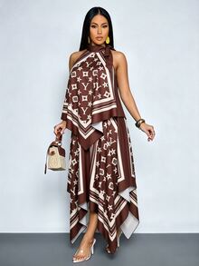 SOLERSUN Women Skirts Brunch Party Brown Autumn Elegant - Brown - View 7