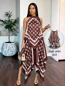 SOLERSUN Women Skirts Brunch Party Brown Autumn Elegant - Brown - View 8