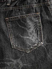 ROMWE MEN Street Life Teen Boy Casual Versatile Daily Wear Denim Jeans With Pockets And Buttons - Black - View 5