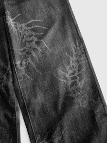 ROMWE MEN Street Life Teen Boy Casual Versatile Daily Wear Denim Jeans With Pockets And Buttons - Black - View 4