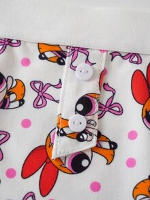 THE POWERPUFF GIRLS X SHEIN Tween Girl Cartoon Print Elastic Waist Underwear - White - View 6