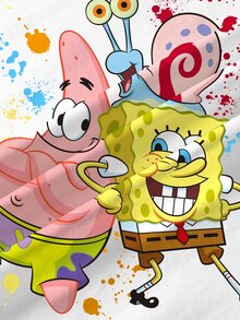 SpongeBob SquarePants | SHEIN Tween Girl Cartoon Print Round Neck Short Sleeve Casual T-Shirt - White - View 7