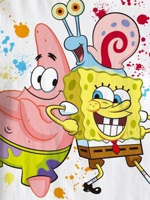 SpongeBob SquarePants | SHEIN Tween Girl Cartoon Print Round Neck Short Sleeve Casual T-Shirt - White - View 5