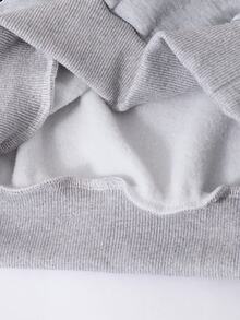 SHEIN 2pcs/Set Teen Girls Casual Sport 2 In 1 Long Sleeve Crop Top And Straight Leg Pants Suit, Back-To-School Graduation Autumn Embroidery Outfit Set - Grey - View 5