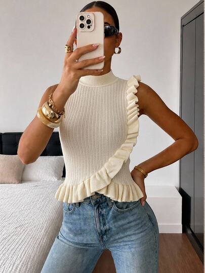 Siren Gaze Women's Solid Color Casual Versatile Daily Wear Knit Top