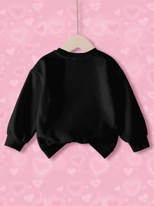 THE POWERPUFF GIRLS X SHEIN Young Girl Letter Cartoon Pattern Round Neck Casual Daily Long Sleeve Sweatshirt - White - View 2