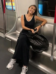 DAZY 女款夏季休閒無袖洋裝 - 黑色 - 查看 4
