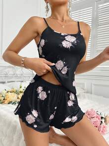 Moireta 1套女士牛奶丝睡衣套装，140克数码印花 - 彩色 - 查看 6