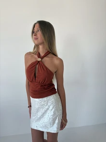 Pimkie Edition Women's Top, Jewel-Embellished, Sleeveless, Regular Fit, Smart Casual - Brown - View 4