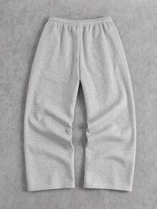 Manfinity ZONE917 Men's Grey Sakura Letter Print Sweatpants, Standard Size - Light Grey - View 3