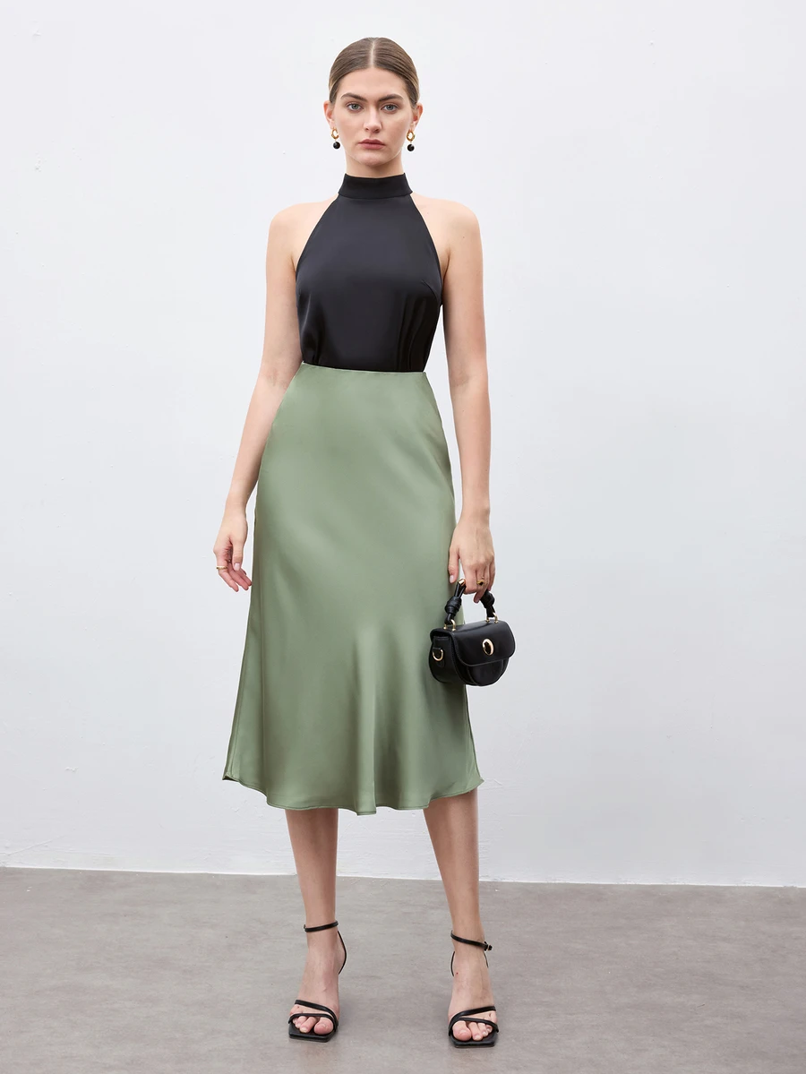 BizChic Women's Basic A-Line Skirt, Suitable For Commuting, Business, Casual, Office Wear, Elegant Formal Attire For Ladies, Autumn