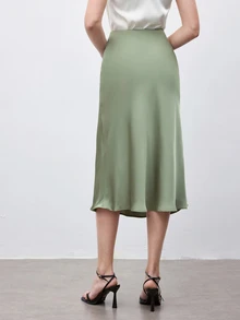 BizChic Women's Basic A-Line Skirt, Suitable For Commuting, Business, Casual, Office Wear, Elegant Formal Attire For Ladies, Autumn - Mint Green - View 6