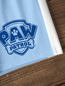 SHEIN | PAW Patrol 小男孩卡通印花T恤短褲套裝 - 白色 - 查看 6