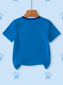 SHEIN | PAW Patrol 小男孩字母卡通印花休閒日常短袖T恤 - 白色 - 查看 2