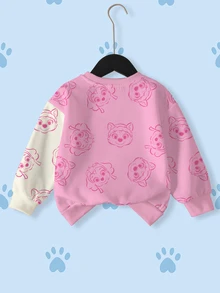 SHEIN | PAW Patrol 少女卡通圖案休閒日常長袖運動衫 - 白色 - 查看 2