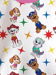 SHEIN | PAW Patrol 女童全印花對比滾邊休閒日常長袖運動衫 - 白色 - 查看 4