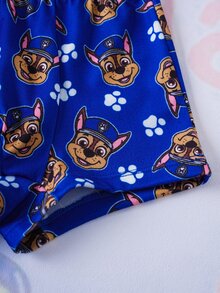 SHEIN | PAW Patrol 2pcs/Set Young Boy Vest & Briefs Set, Cute Collaboration Series - Navy Blue - View 7