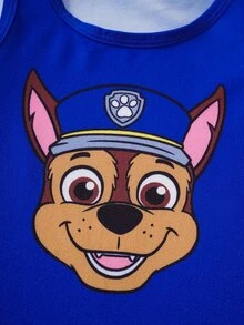 SHEIN | PAW Patrol 2pcs/Set Young Boy Vest & Briefs Set, Cute Collaboration Series - Navy Blue - View 3