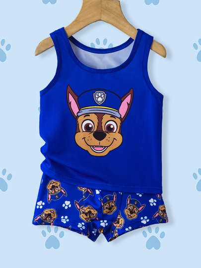 SHEIN | PAW Patrol 2pcs/Set Young Boy Vest & Briefs Set, Cute Collaboration Series