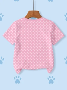 SHEIN | PAW Patrol 女童圓點卡通印花T恤 - 白色 - 查看 2