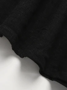SHEIN Teen Girl Teen Girls Woven Black Drawstring Casual Skirt - Black - View 4