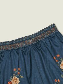Selamara Women's Casual Floral Print Wide Leg Long Pants For Vacation - Multicolor - View 3